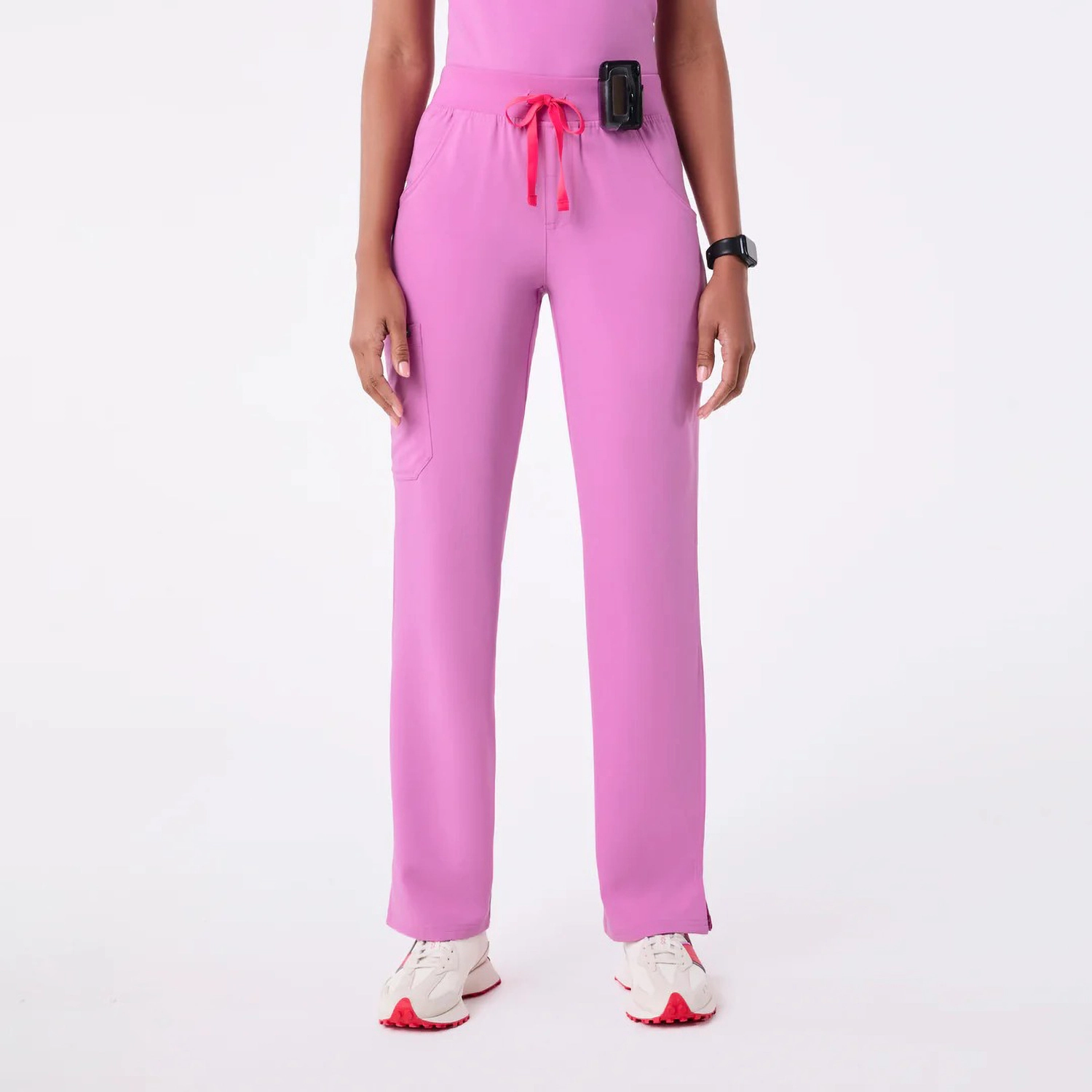 Women's medical scrub pants with a drawstring waist, two pockets, and breathable fabric, ideal for healthcare professionals.